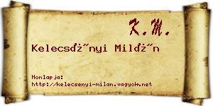 Kelecsényi Milán névjegykártya