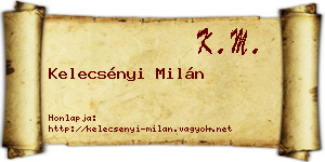 Kelecsényi Milán névjegykártya
